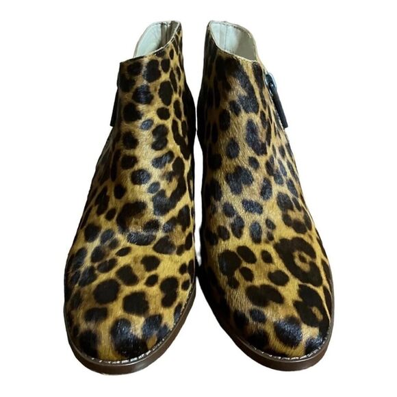 1.STATE Brown Rosita Leather Leopard Boots Booties Women's Calf Hair 6 EUC - Picture 6 of 9